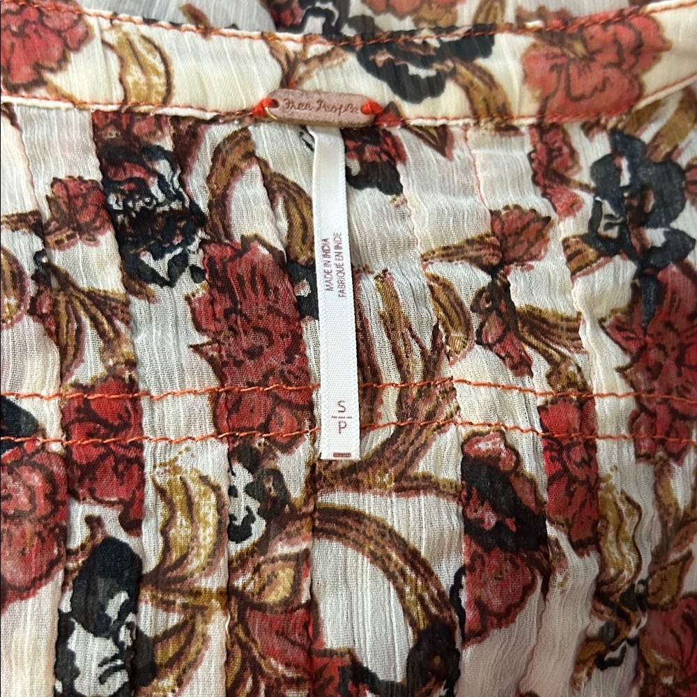 Free People See It Through Pleated Front Dress Maxi Tea Combo Lined Fall Sz S - Picture 10 of 12